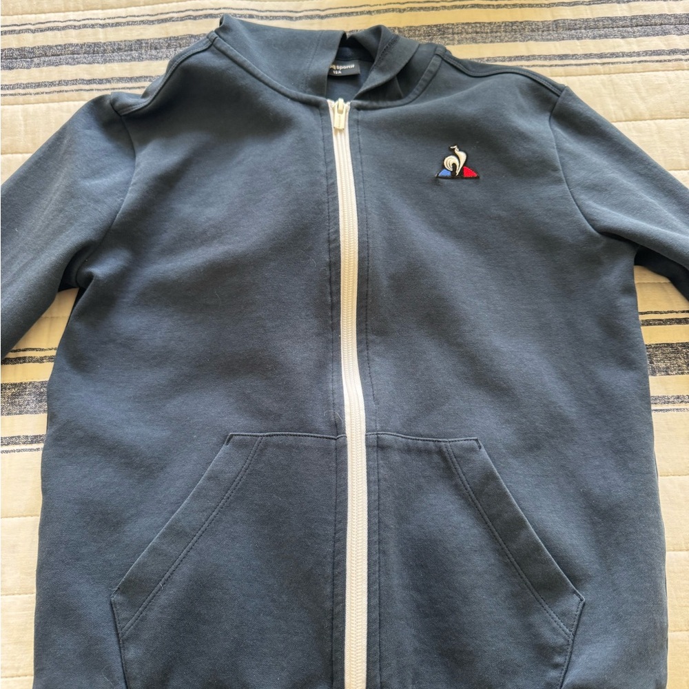 Le Coq Sportif Navy Zip-Up Hoodie- Boys